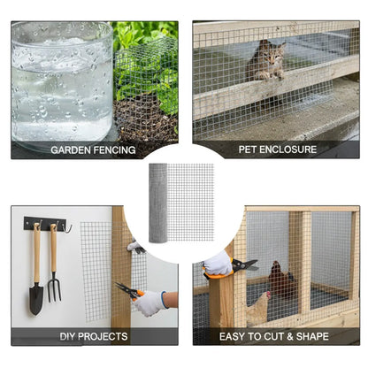 Hardware Cloth,Chicken Wire Fence,1/4 Inch 18In X 10Ft Galvanized Welded Cage Wire for Bird Wire Gopher Wire Rabbit Wire Snake Fence Poultry Netting Cage Screen