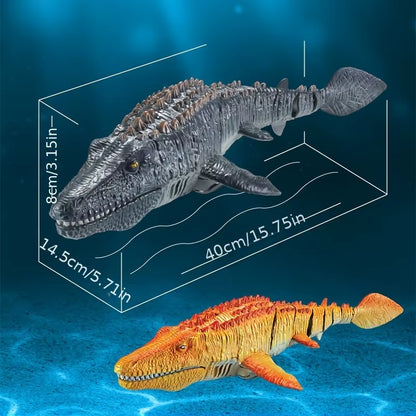 Interactive 2.4Ghz Remote Control Mosasaur Toy with Dual Propellers, USB Rechargeable, Durable ABS Toy Ideal Family Fun Gift
