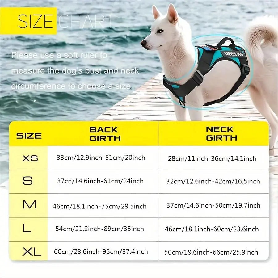 Adjustable Reflective Dog Harness, No Choke Harness, Pet Training Vest, Pet Supplies for Walking Running Training, Easy to Control Small, Medium, Large Dogs