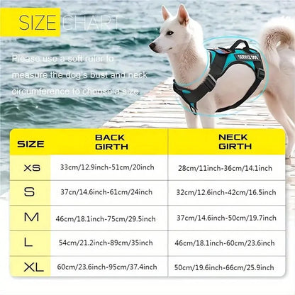 Adjustable Reflective Dog Harness, No Choke Harness, Pet Training Vest, Pet Supplies for Walking Running Training, Easy to Control Small, Medium, Large Dogs