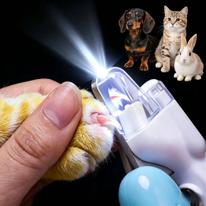 Pet Nail Clipper with LED Light, Dog Nail Trimmer, Pet Grooming Supplies Claw Trimmer Safe Guard to Avoid Overcutting the Quick for Dogs, Cats, Rabbits, Sharp Stainless Steel Blades