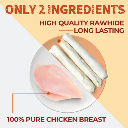 【Petlovers】Big Size Chicken Wrapped Beef Hide Dog Chew – Long Lasting Natural Treats for Aggressive Chewers (Medium & Large Dogs) | Just Try#Summervibes#Petlovers