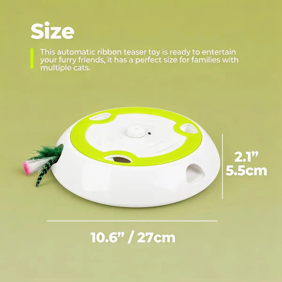 Allforpaws Whack a Mole Cat Mouse Toy for Cats - Interactive Cat Toys with Automatic Feather Mice & No Touch Sensor Required