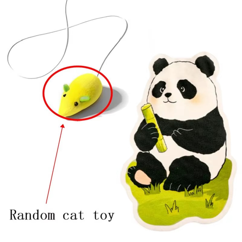 Self-Adhesive Cat Scratcher with Random Hanging Cat Toy Wall Mounted Felt Cat Scratch Mat Cats Scratcher Pad Carpet Cat Supply