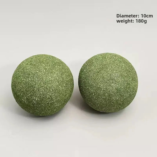 2 Packs 10Cm Large Catnip Ball Self-Entertaining Teething Cat Toy Dental Cleaning Chew Resistant Cat Grass Hairball Remover Interactive Cat Toy