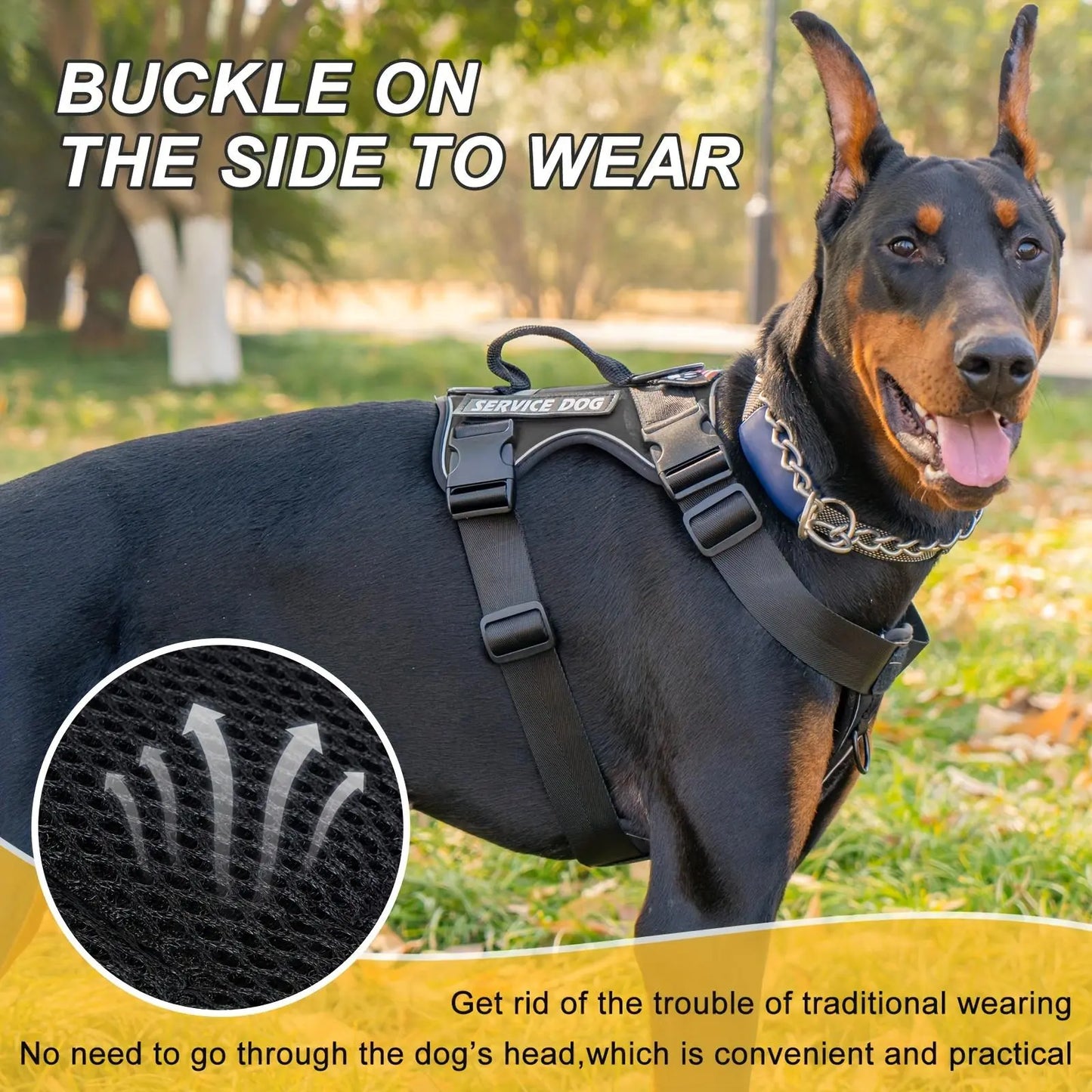 Adjustable Reflective Dog Harness, No Choke Harness, Pet Training Vest, Pet Supplies for Walking Running Training, Easy to Control Small, Medium, Large Dogs