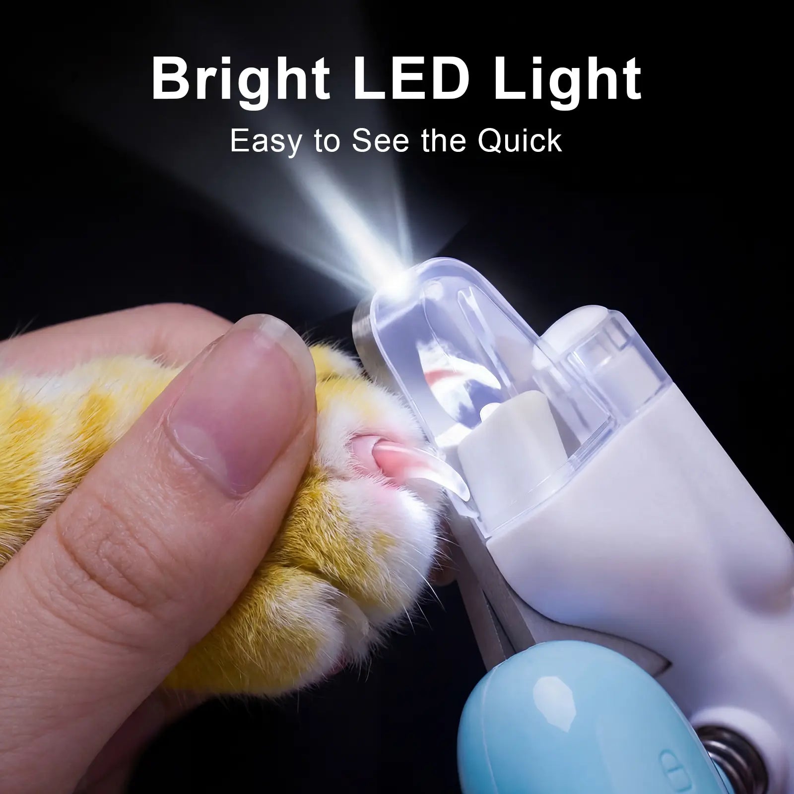 Pet Nail Clipper with LED Light, Dog Nail Trimmer, Pet Grooming Supplies Claw Trimmer Safe Guard to Avoid Overcutting the Quick for Dogs, Cats, Rabbits, Sharp Stainless Steel Blades