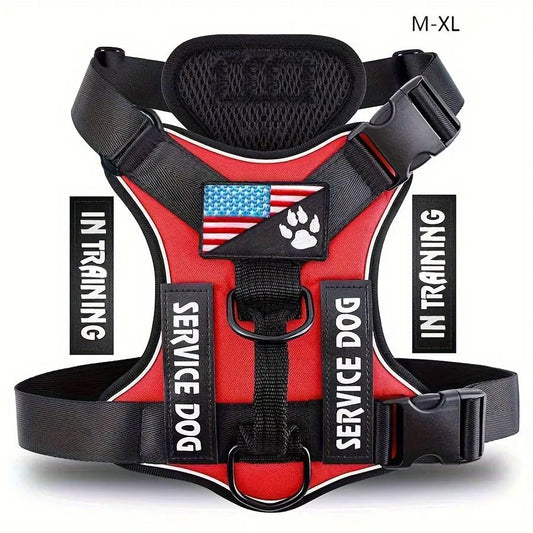 Adjustable Reflective Dog Harness, No Choke Harness, Pet Training Vest, Pet Supplies for Walking Running Training, Easy to Control Small, Medium, Large Dogs
