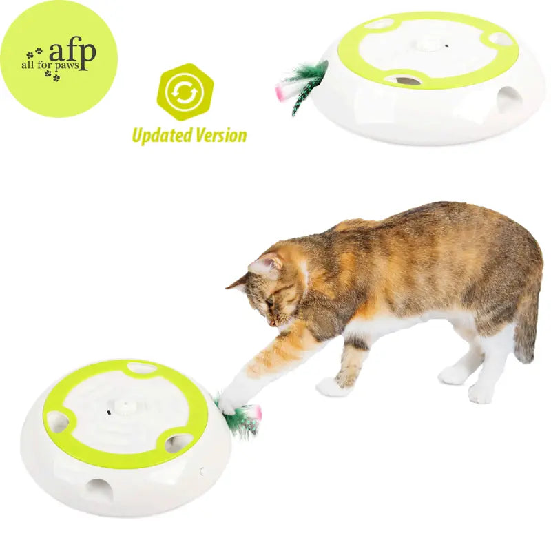 Allforpaws Whack a Mole Cat Mouse Toy for Cats - Interactive Cat Toys with Automatic Feather Mice & No Touch Sensor Required